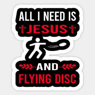 I Need Jesus And Flying Disc Sticker